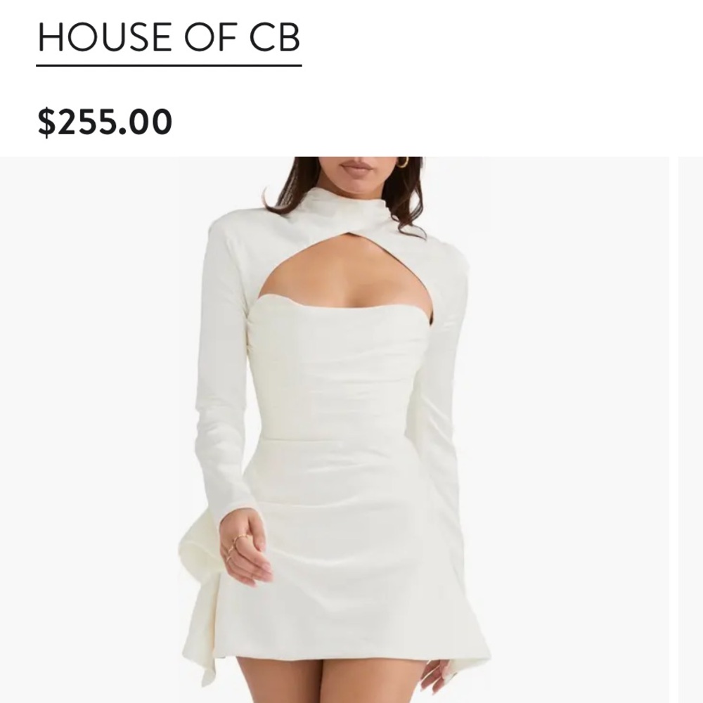House of CB Toira Long Sleeve Satin Corset Minidress